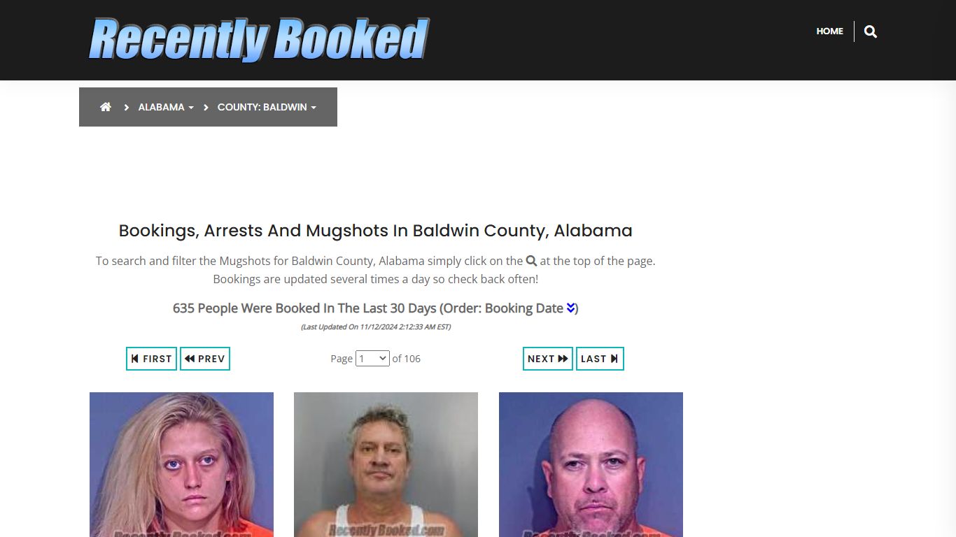 Bookings, Arrests and Mugshots in Baldwin County, Alabama - Recently Booked